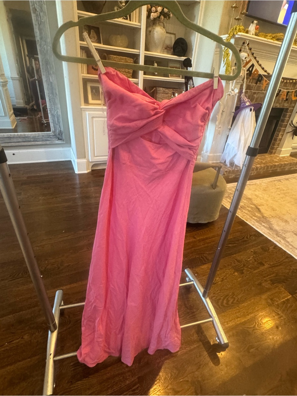 Petal & Pup Strapless Pink Twist-Front Gown